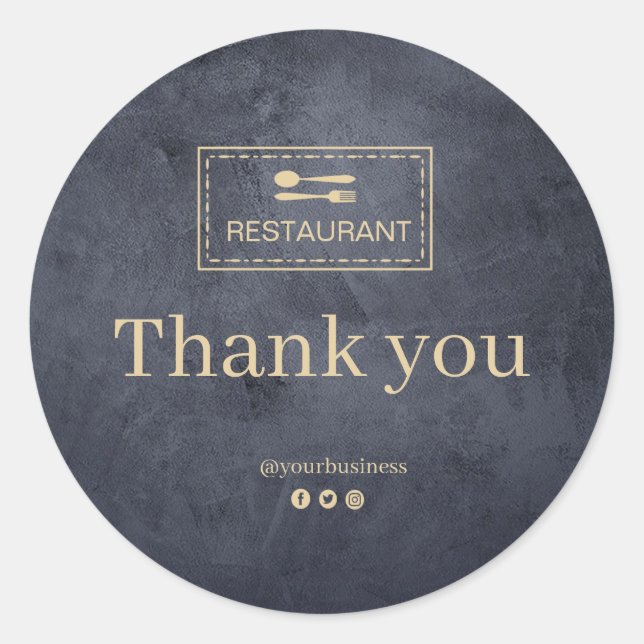 Custom logo restaurant  | Thank you sticker (Front)