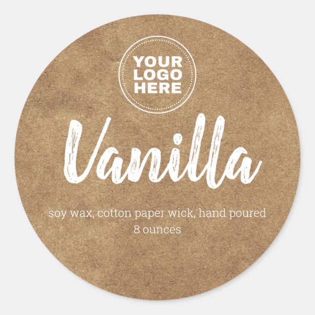 Custom Logo Rustic Kraft Candle Label (Front)