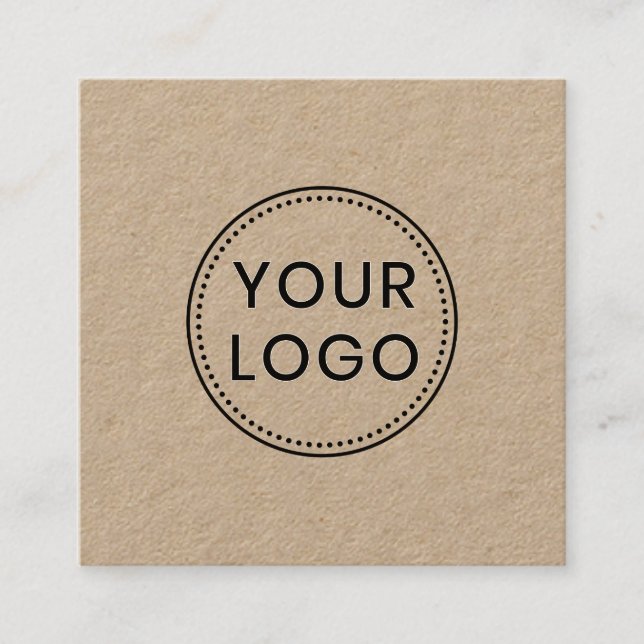 Custom logo rustic kraft square professional square business card (Front)