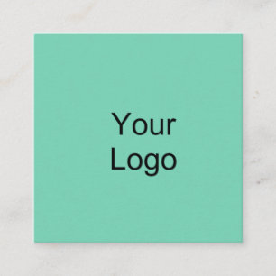 Custom Logo, Seafoam Green. Square Business Card