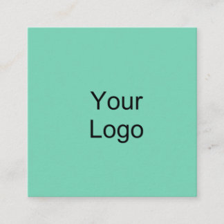 Custom Logo, Seafoam Green. Square Business Card