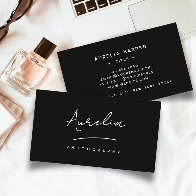 Custom Logo Signature Modern Minimalist Social Business Card (Creator Uploaded)