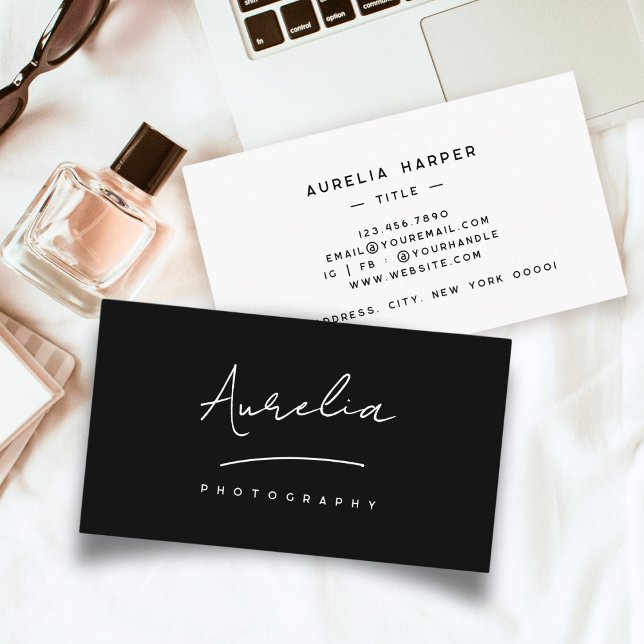 Custom Logo Signature Modern Minimalist Social Business Card (Creator Uploaded)
