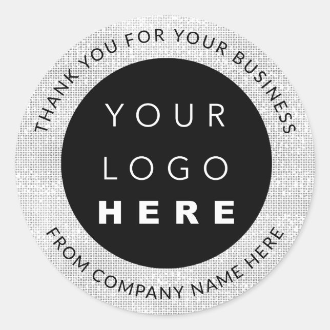 Custom Logo Silver Grey Holograph Thank You Classic Round Sticker (Front)