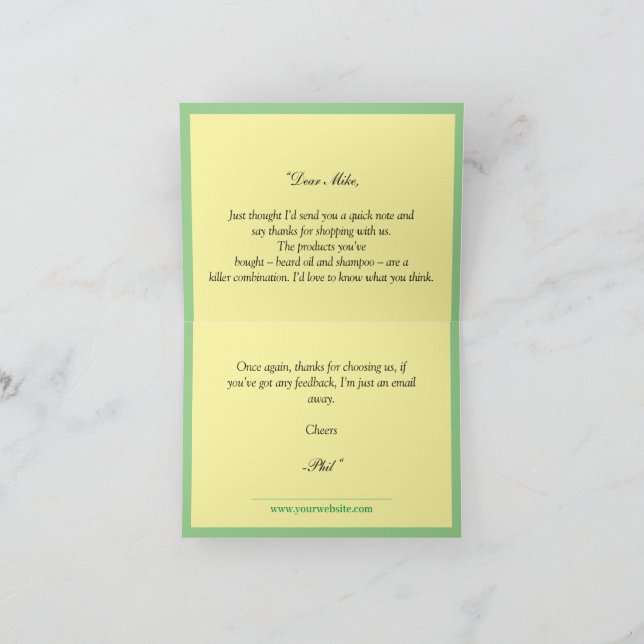 Custom Logo - Simple business Thank You card (Inside)