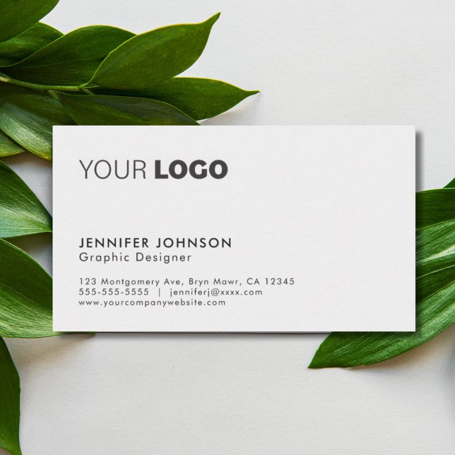 Custom Logo Simple Minimalist Business Card (Creator Uploaded)