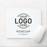 Custom Logo Simple Minimalist White Name Website Mouse Mat<br><div class="desc">This clean and simple Custom Logo Modern Minimalist Business mousepad is a promotional merchandise material gift for employees and clients. It features a full color print of any business logo, name slogan and website or additional text. The white background of this professional looking swag product is customizable and can be...</div>
