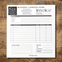 Custom Logo Small Business Invoice Sales Receipt N
