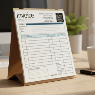 Custom Logo Small Business Invoice Sales Receipt O Notepad