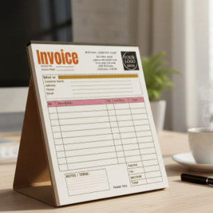 Custom Logo Small Business Invoice Sales Receipt O Notepad