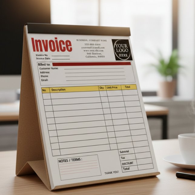 Custom Logo Small Business Invoice Sales Receipt O Notepad (Creator Uploaded)