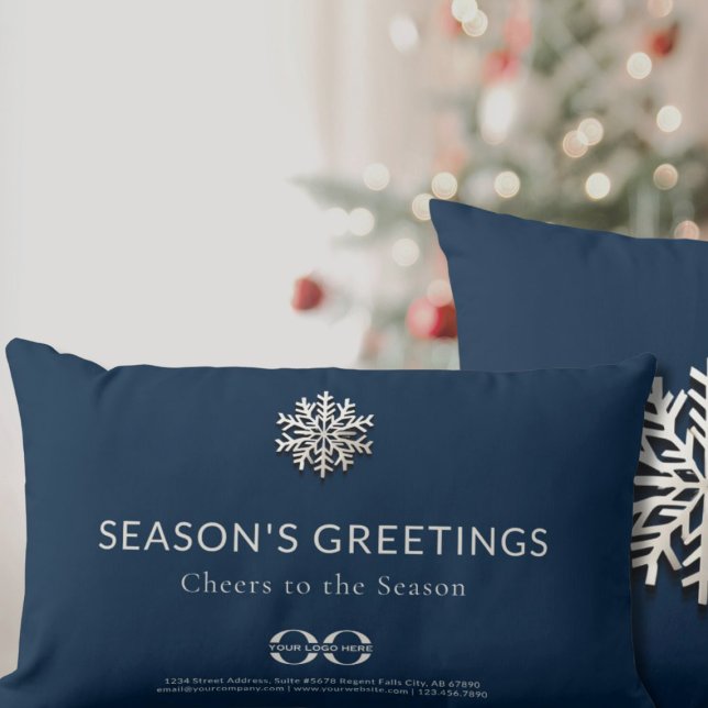 Custom Logo Snowflake Lumbar Pillow (Creator Uploaded)