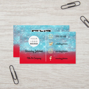 Custom Logo Social Gold QR Code Blue Red Business Card
