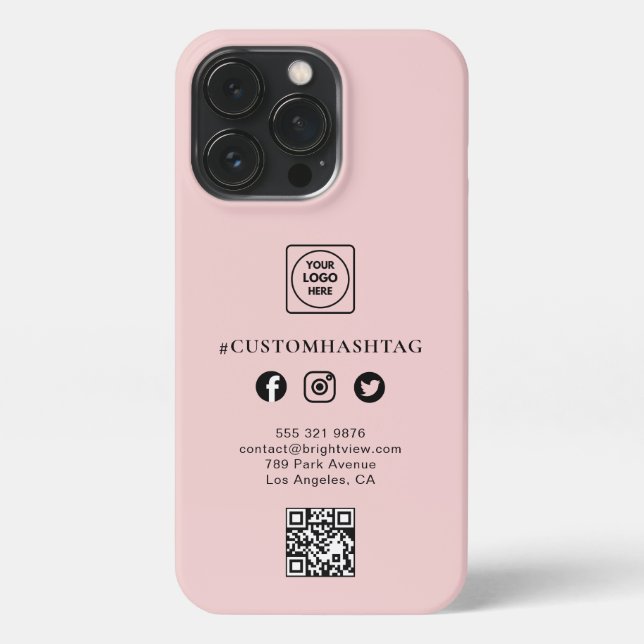 Custom Logo Social Media Business iphone case (Back)