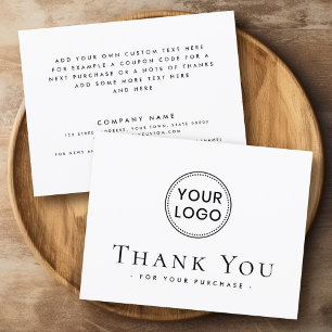 Custom logo social media business thank you card
