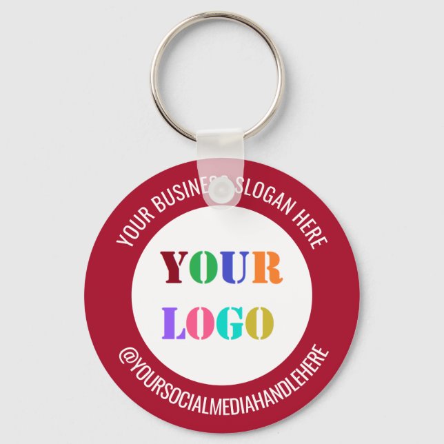 Custom Logo Social Media Name Keychain Your Colour (Front)