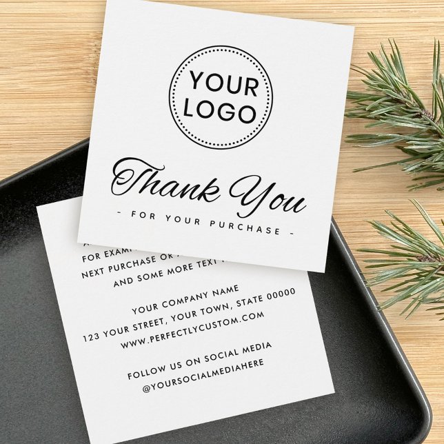 Custom logo square business thank you insert card (Creator Uploaded)