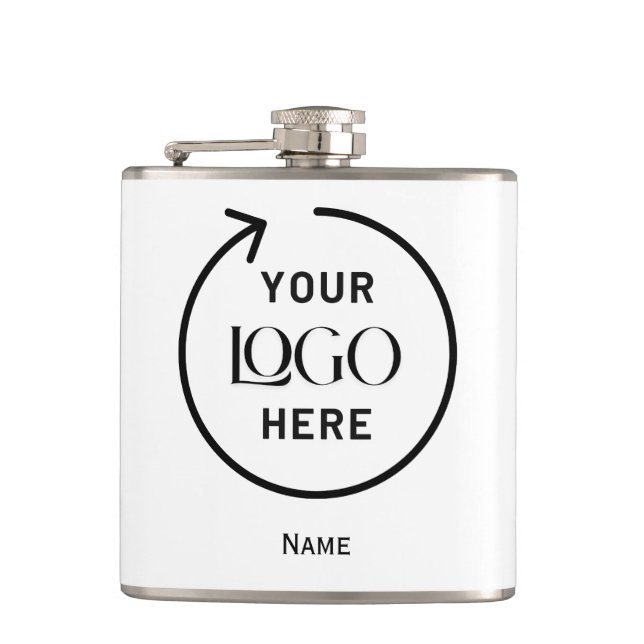 Custom Logo Square Hip Flask (Front)