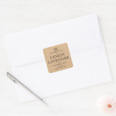 Custom logo square Kraft paper look product labels (Envelope)