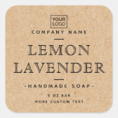 Custom logo square Kraft paper look product labels (Front)