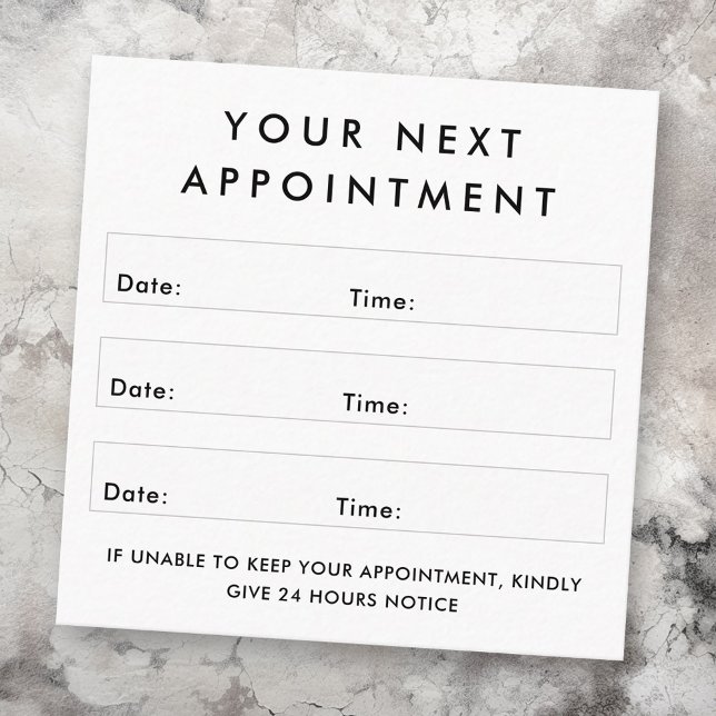 Custom logo square white appointment card (Custom logo square white appointment card)