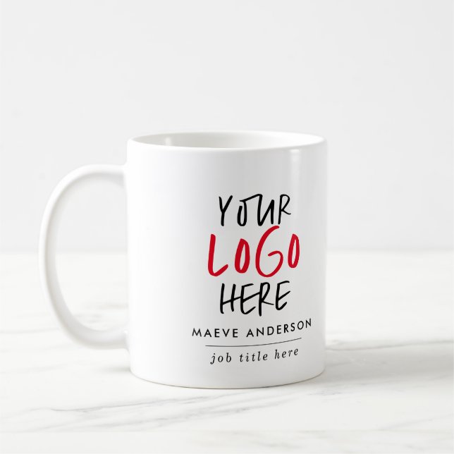 Custom Logo Stickers |  Business Branding Coffee Mug (Left)