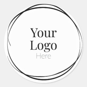 Custom Logo Stickers with Simple Hand Drawn Circle