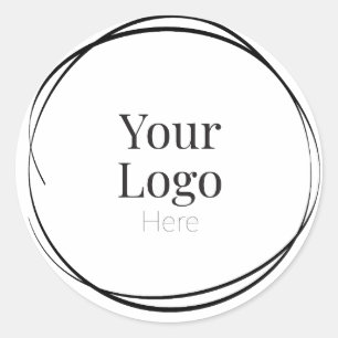 Custom Logo Stickers with Simple Hand Drawn Circle
