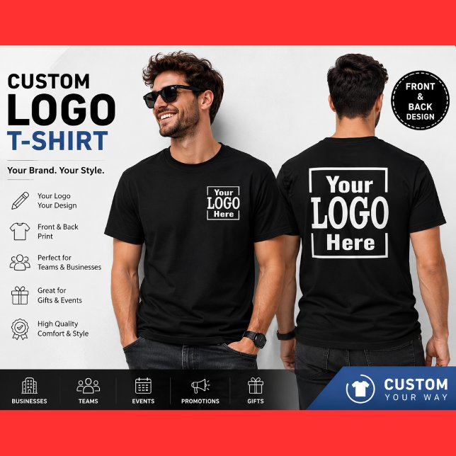 Custom Logo T-Shirt Front Back Print Business Logo (Creator Uploaded)