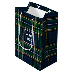 Custom Logo Tartan Paper Gift Bag