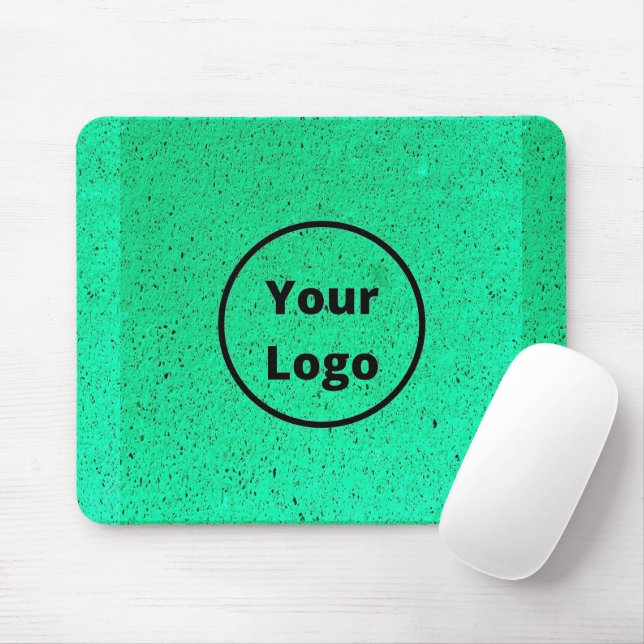 Custom logo teal rough surface print mouse mat (With Mouse)
