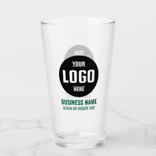 Custom Logo & Text 16oz Green Personalised Beer Glass