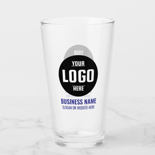 Custom Logo & Text 16oz Personalised Beer Glass (Front)
