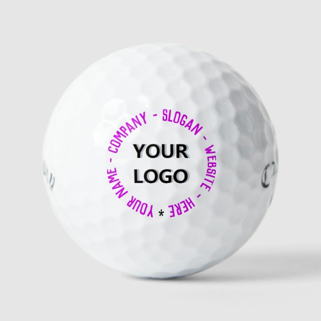 Custom Logo Text and Colour Golf Balls Template (Front)