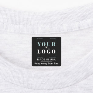 Custom Logo Text and Country Square Black Clothing