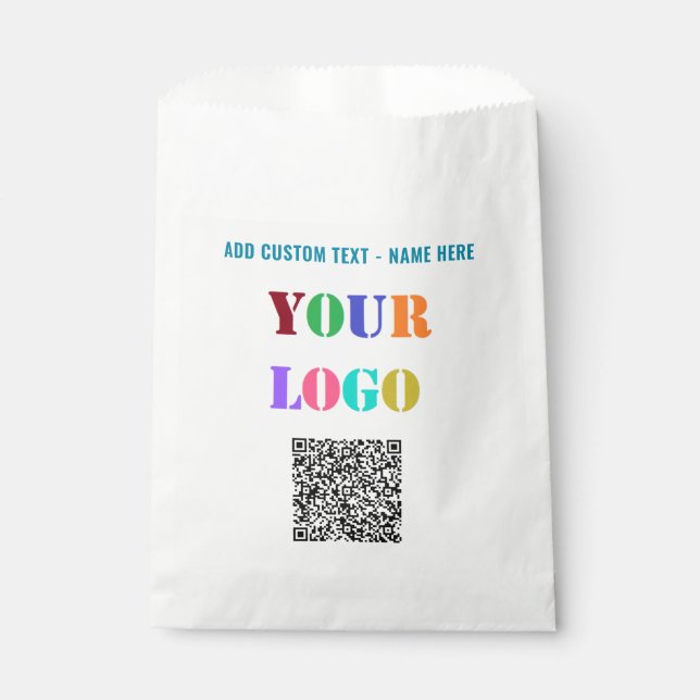 Custom Logo Text and QR Code Favour Bags Template (Front)