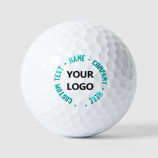 Custom Logo Text Branded Stamps Golf Balls Example (Front)