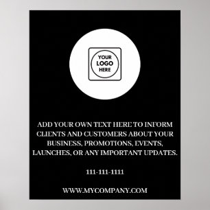 Custom Logo Text Branding Minimal Black Design Poster