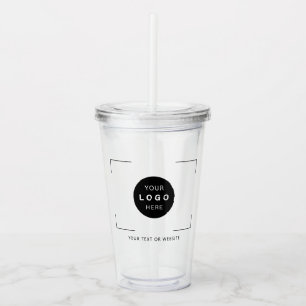 Custom logo text business acrylic tumbler