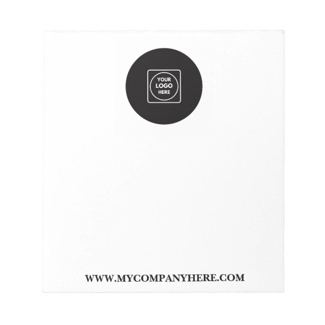 Custom Logo Text Business Branding Notepad (Front)