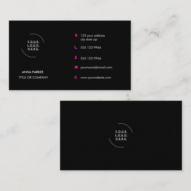 Custom Logo & Text Business Card (Front/Back)