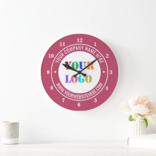 Custom Logo Text Business Gift Clock Choose Colour