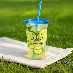 Custom Logo & Text Business Name Promotional Swag Acrylic Tumbler