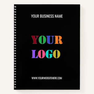 Custom Logo Text Business Notebook Choose Colours