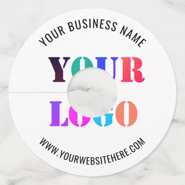 Custom Logo Text Business Party Wine Glass Tags (Front)