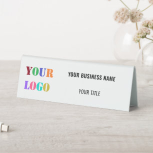 Custom Logo Text Business Table Tent Sign Template