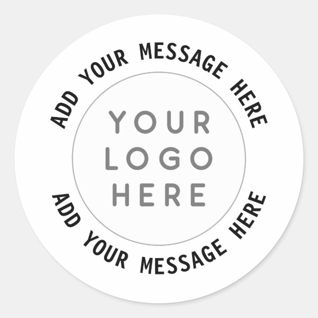 Custom Logo & Text  Classic Round Sticker (Front)