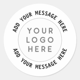 Custom Logo & Text  Classic Round Sticker
