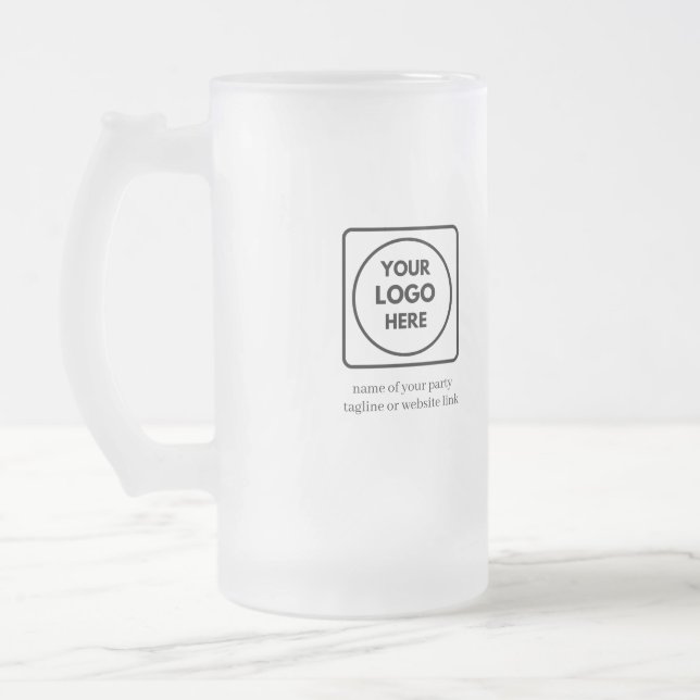 Custom Logo Text Frosted Beer Promo mug (Left)