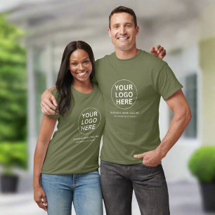 Custom Logo & Text l Green Business Uniform Unisex T-Shirt